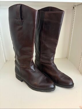 Vintage Eddie Bauer Leather Riding Boots - Dark Brown